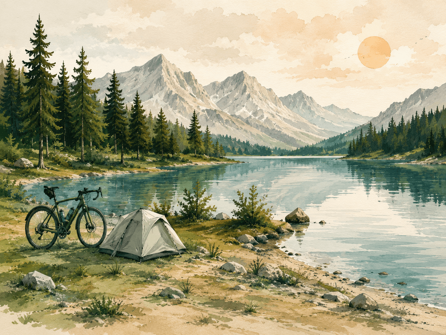 Weekend bikepacking camping packing template in Packtrail